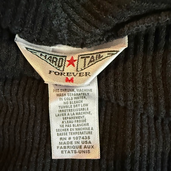 Hard Tail Washed Black Waffle Print Long Sleeve Hooded Open Top with Pockets M - Picture 8 of 9